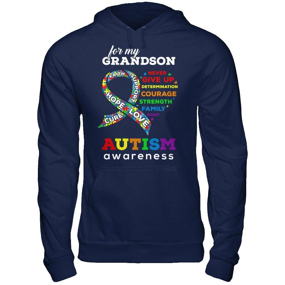Autism Awareness For My Grandson Love Hope Faith Cure Support T-Shirt & Hoodie | Teecentury.com