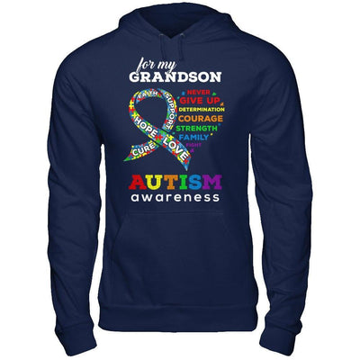Autism Awareness For My Grandson Love Hope Faith Cure Support T-Shirt & Hoodie | Teecentury.com