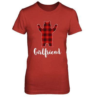 Red Girlfriend Bear Buffalo Plaid Family Christmas Pajamas T-Shirt & Sweatshirt | Teecentury.com