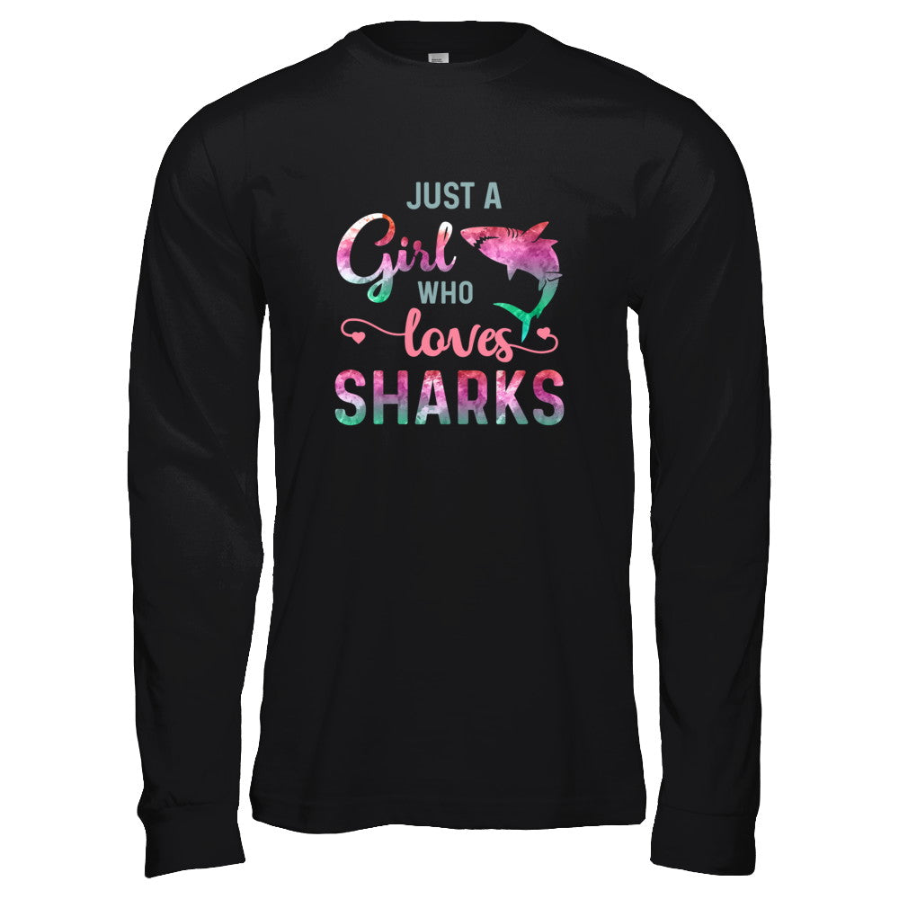 Just A Girl Who Loves Sharks Shark Lover T-Shirt & Tank Top | Teecentury.com