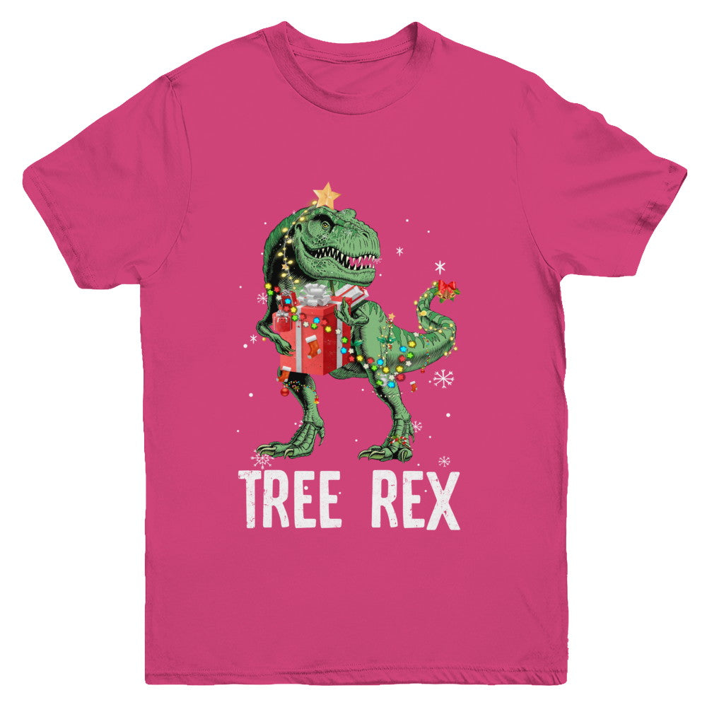 Christmas Tree For Kids Boys T Rex Dinosaur Xmas Gifts Youth Youth Shirt | Teecentury.com