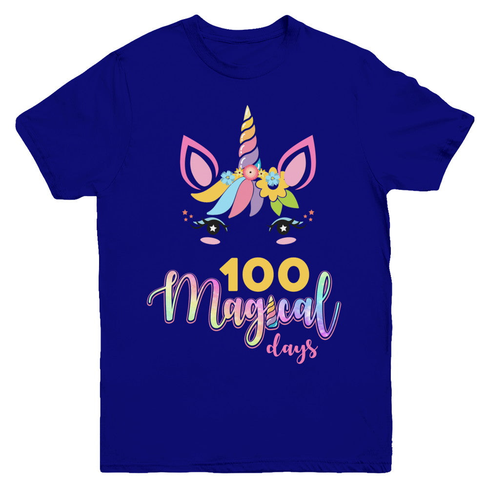 100 Magical Days Of School Unicorn Girl Gifts Youth Youth Shirt | Teecentury.com