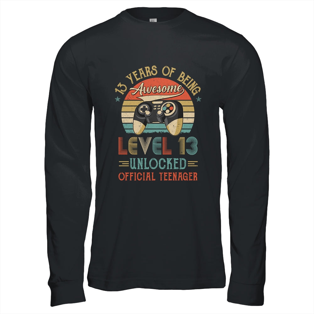 13th Birthday Boy Official Teenager Level 13 Unlocked Game T-Shirt & Hoodie | Teecentury.com