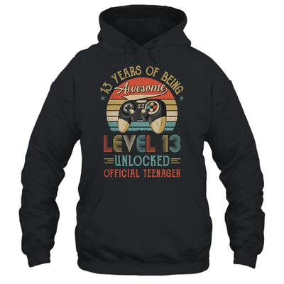 13th Birthday Boy Official Teenager Level 13 Unlocked Game T-Shirt & Hoodie | Teecentury.com