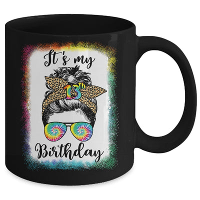 13th Birthday Decoration Girl Messy Bun 13 Years Old Tie Dye Mug | teecentury