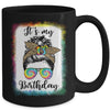 13th Birthday Decoration Girl Messy Bun 13 Years Old Tie Dye Mug | teecentury