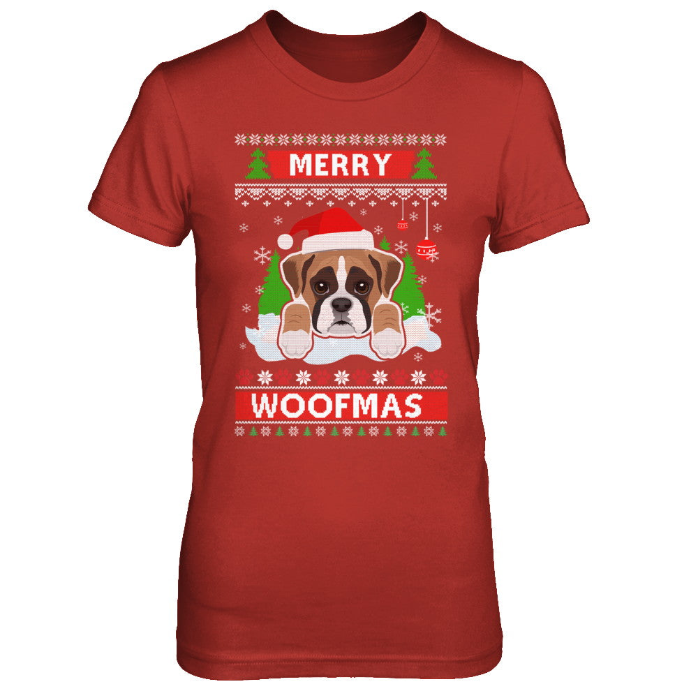 Boxer Merry Woofmas Ugly Christmas Sweater T-Shirt & Sweatshirt | Teecentury.com