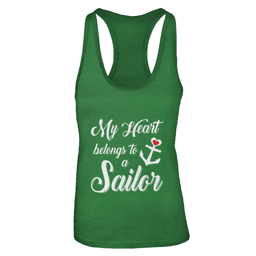 My Heart Belongs To A Sailor Wife Gift T-Shirt & Tank Top | Teecentury.com