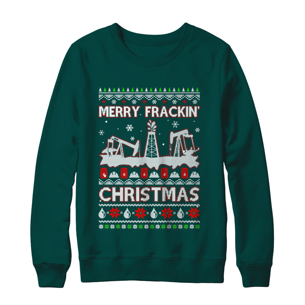 Oilfield Merry Fracking Christmas Ugly Sweater Gifts T-Shirt & Sweatshirt | Teecentury.com