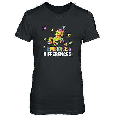 Autism Awareness Puzzle Piece Unicorn Embrace Differences T-Shirt & Tank Top | Teecentury.com