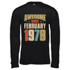 Vintage Retro Awesome Since February 1978 44th Birthday T-Shirt & Hoodie | Teecentury.com