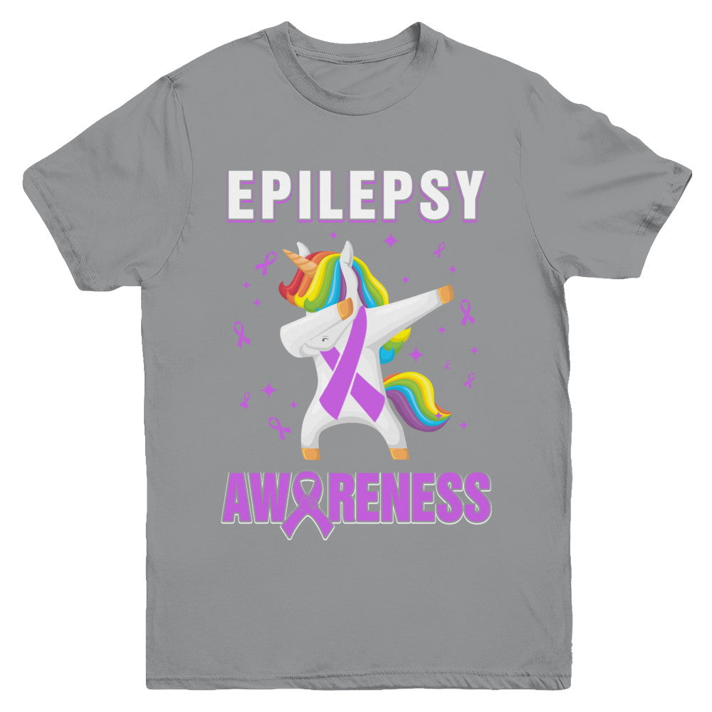 Inspirational Epilepsy Awareness Unicorn Support Youth Youth Shirt | Teecentury.com