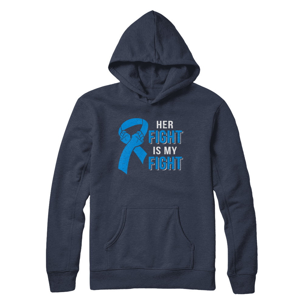 Her Fight Is My Fight Colon Cancer Blue Ribbon Awareness T-Shirt & Hoodie | Teecentury.com