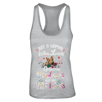 Just A Woman Who Loves German Shepherds And Has Tattoos T-Shirt & Tank Top | Teecentury.com
