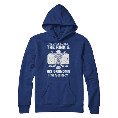 He Only Loves The Rink And His Grandma Funny Grandma Hockey T-Shirt & Hoodie | Teecentury.com