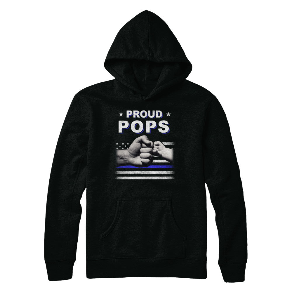 Proud Pops Police Thin Blue Line Flag Fathers Day T-Shirt & Hoodie | Teecentury.com