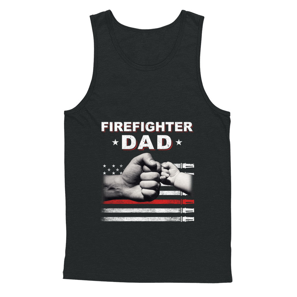 Firefighter Fireman Dad American Flag Fathers Day T-Shirt & Hoodie | Teecentury.com