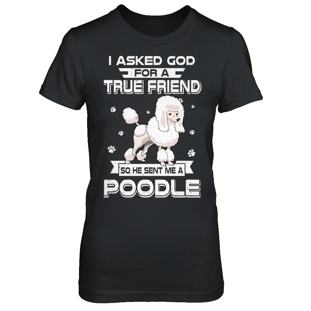 I Asked God For A True Friend So Sent Me Poodle Dog T-Shirt & Hoodie | Teecentury.com