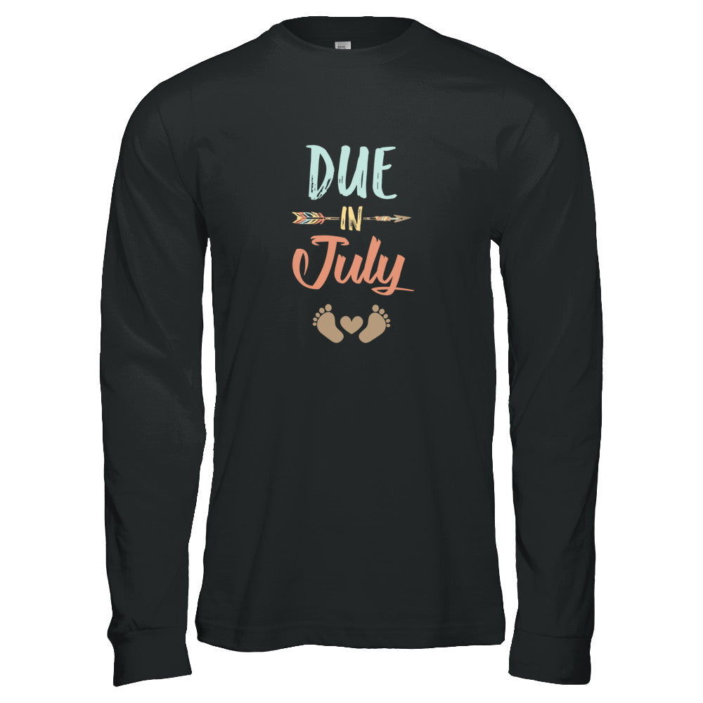 Due Date July 2022 Announcement Mommy Bump Pregnancy T-Shirt & Tank Top | Teecentury.com