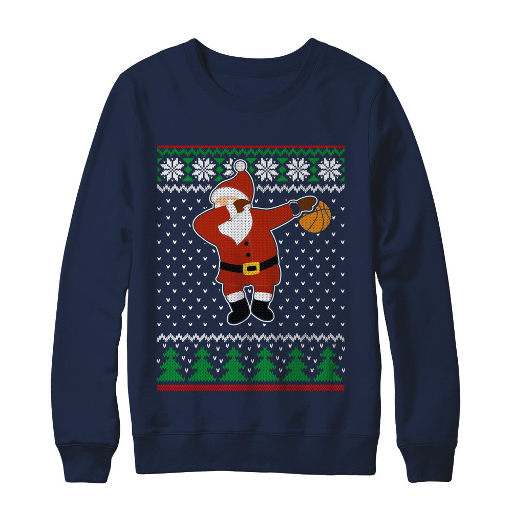 Dabbing Santa Basketball Ugly Sweater Christmas T-Shirt & Sweatshirt | Teecentury.com