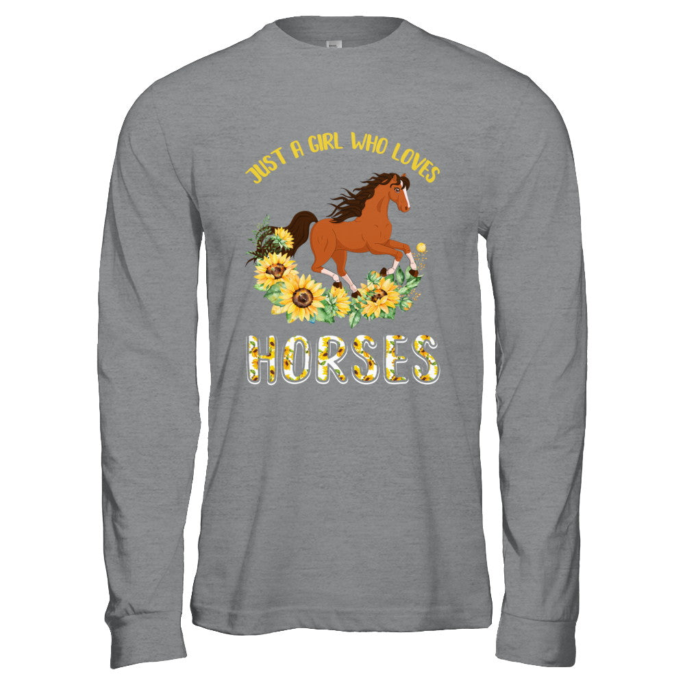 Just A Girl Who Loves Horses And Sunflowers T-Shirt & Hoodie | Teecentury.com