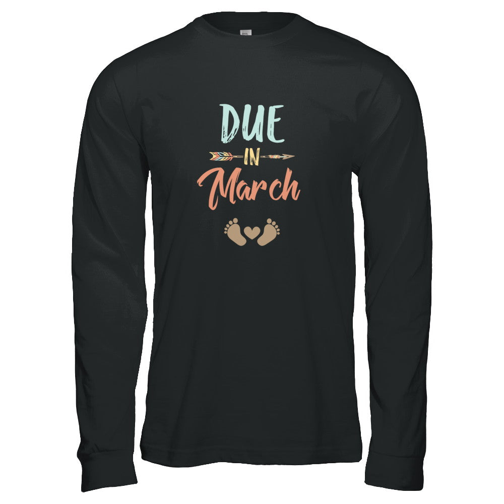 Due Date March 2022 Announcement Mommy Bump Pregnancy T-Shirt & Tank Top | Teecentury.com