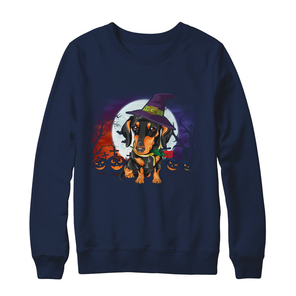 Cute Halloween Dachshund Puppy Pumpkins T-Shirt & Sweatshirt | Teecentury.com