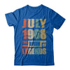 Vintage Retro July 1968 Birth Of Legends 54th Birthday T-Shirt & Hoodie | Teecentury.com