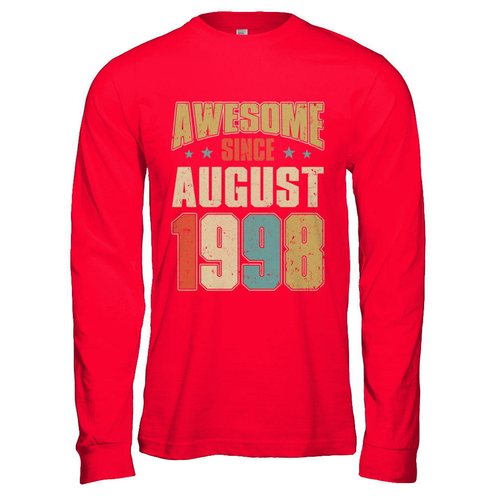 Vintage Retro Awesome Since August 1998 24th Birthday T-Shirt & Hoodie | Teecentury.com