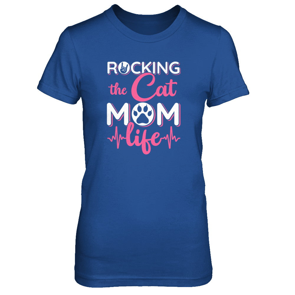 Rocking The Cat Mom Life T-Shirt & Tank Top | Teecentury.com