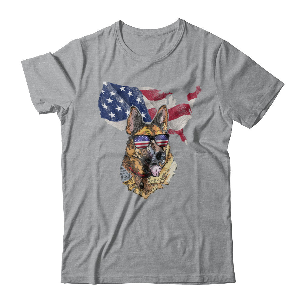 Funny Patriot German Shepherd Dog 4Th Of July American Flag T-Shirt & Hoodie | Teecentury.com