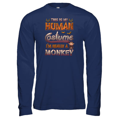 Monkey Halloween My Human Costume I'm Really A Monkey T-Shirt & Tank Top | Teecentury.com