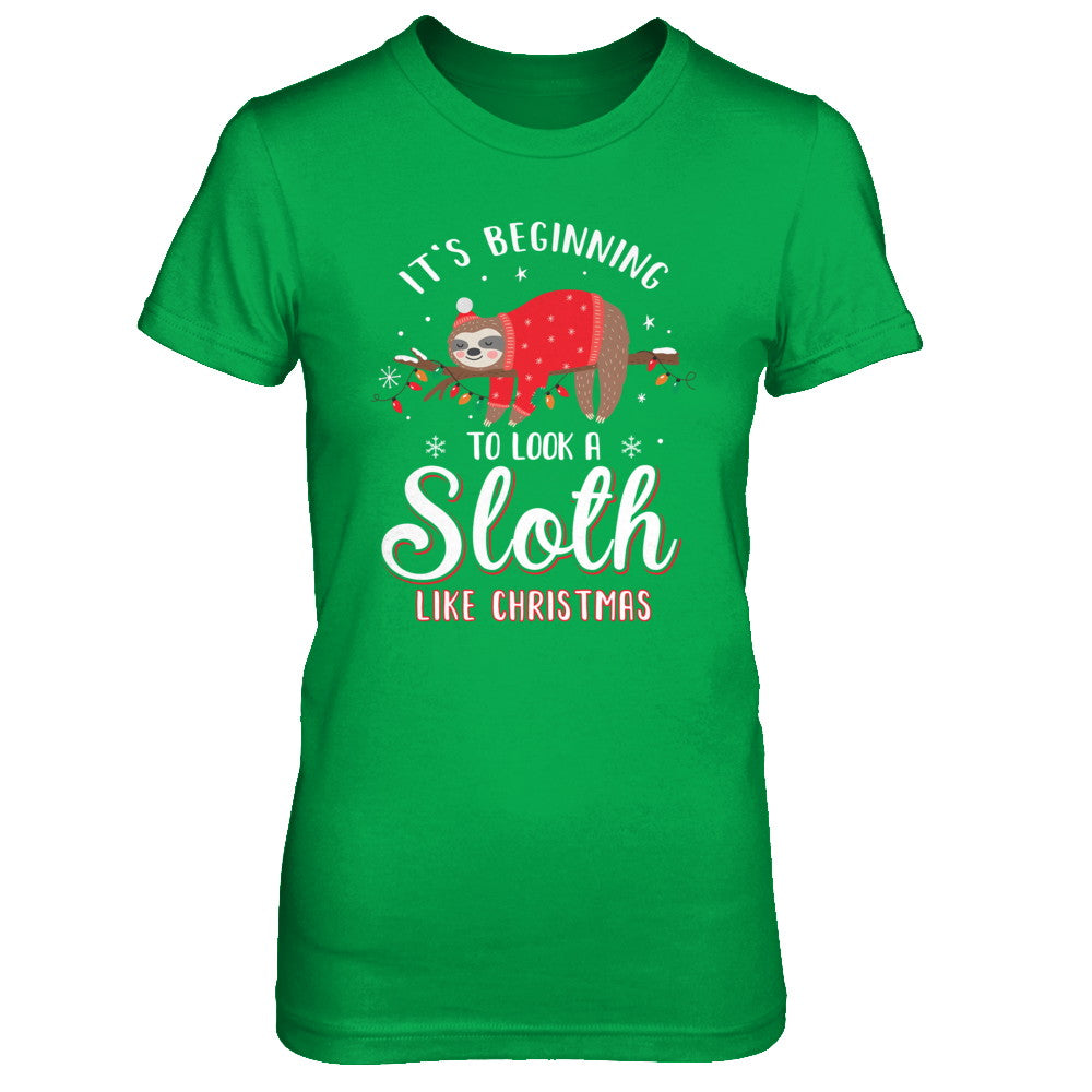 It's Beginning To Look A Sloth Like Christmas Gifts T-Shirt & Sweatshirt | Teecentury.com