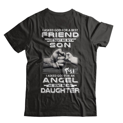 Asked God For A Best Friend He Sent Me My Son & Angel Daughter T-Shirt & Hoodie | Teecentury.com