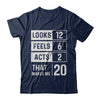 2002 20th Years Old Birthday Looks Feels Acts Make Me 20th T-Shirt & Hoodie | Teecentury.com