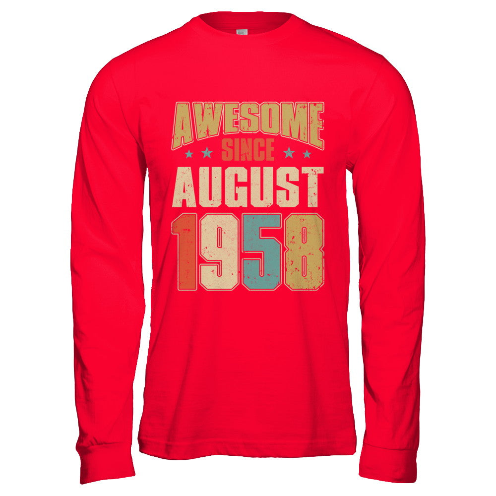 Vintage Retro Awesome Since August 1958 64th Birthday T-Shirt & Hoodie | Teecentury.com