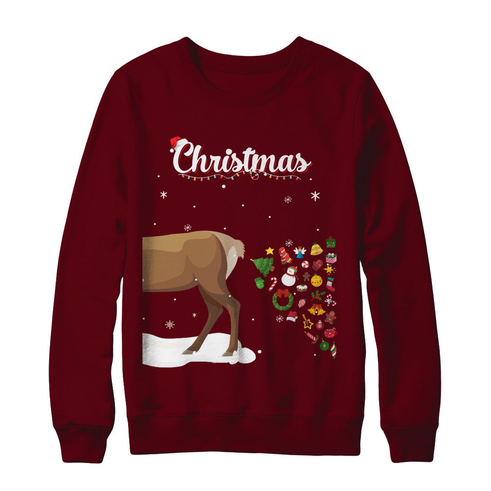 Couples Sick Reindeer Funny Ugly Christmas Sweater T-Shirt & Sweatshirt | Teecentury.com