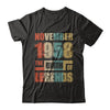 Vintage Retro November 1958 Birth Of Legends 64th Birthday T-Shirt & Hoodie | Teecentury.com