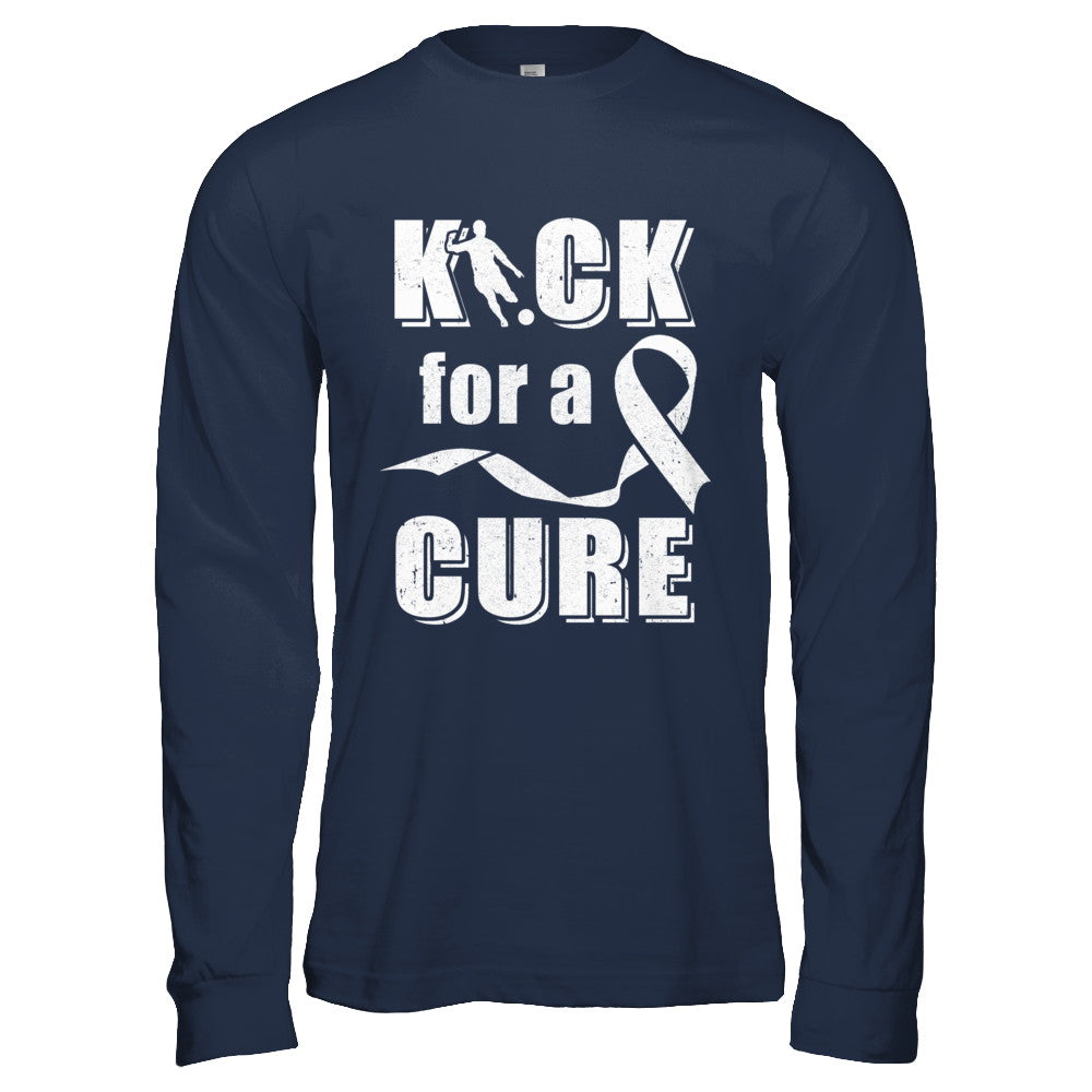 Kick For A Cure Soccer Clear Lung Cancer Awareness T-Shirt & Hoodie | Teecentury.com