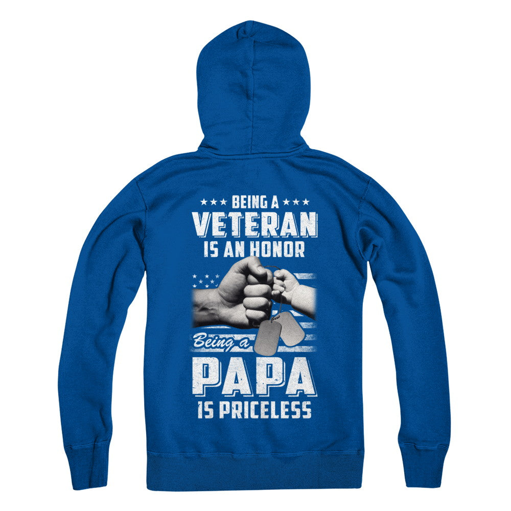 Being A Veteran Is An Honor Being A Papa Is Priceless T-Shirt & Hoodie | Teecentury.com