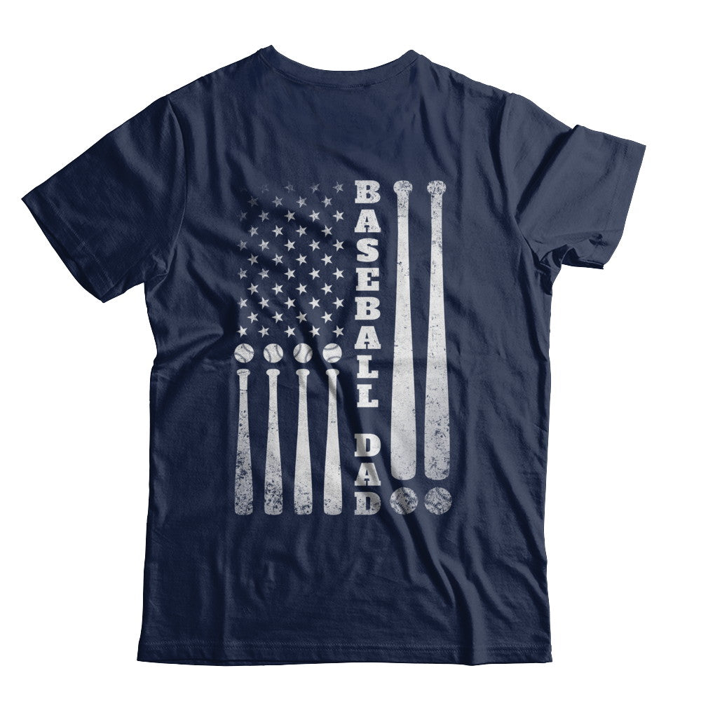 American Flag Vintage Baseball Dad Father's Day T-Shirt & Hoodie | Teecentury.com