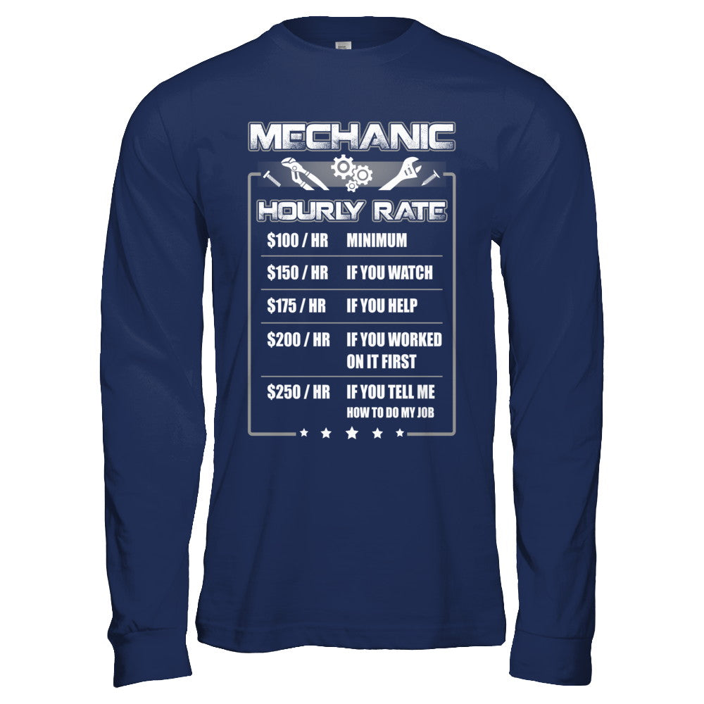 Funny Mechanic Hourly Rate T-Shirt & Hoodie | Teecentury.com
