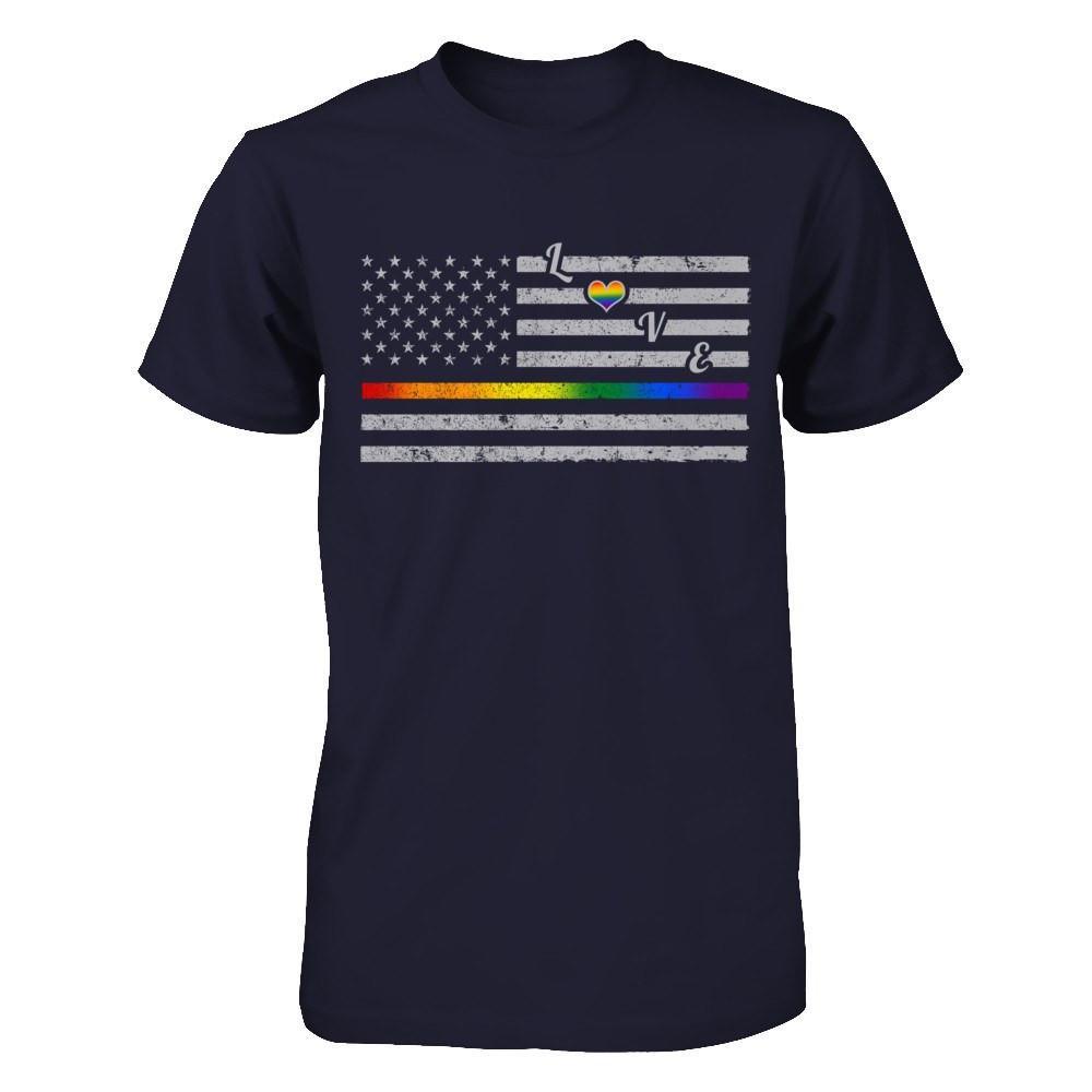 Love Rainbow Heart Flag Lesbian Gay Pride Lgbt T-Shirt & Hoodie | Teecentury.com