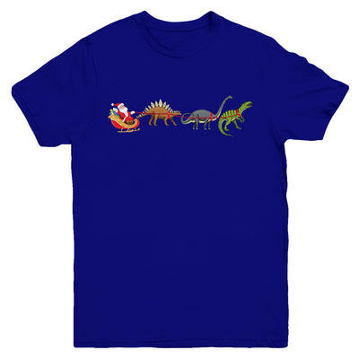 Xmas Cool Santa Sleigh Dinosaur Christmas Gift Youth Youth Shirt | Teecentury.com