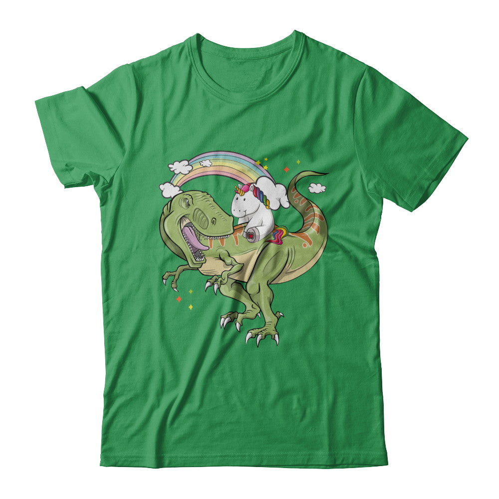 Unicorn Riding Dinosaur T Rex Unicorns Rainbow Gifts T-Shirt & Hoodie | Teecentury.com