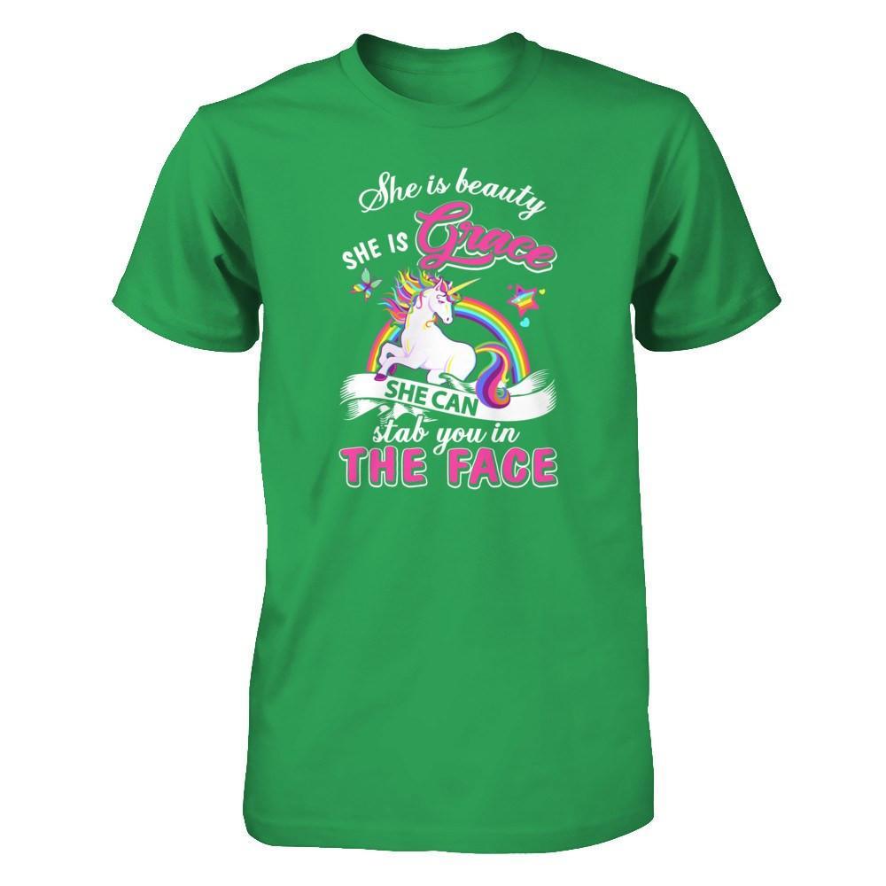 She Is Beauty She Is Grace She Can Stab In The Face T-Shirt & Tank Top | Teecentury.com