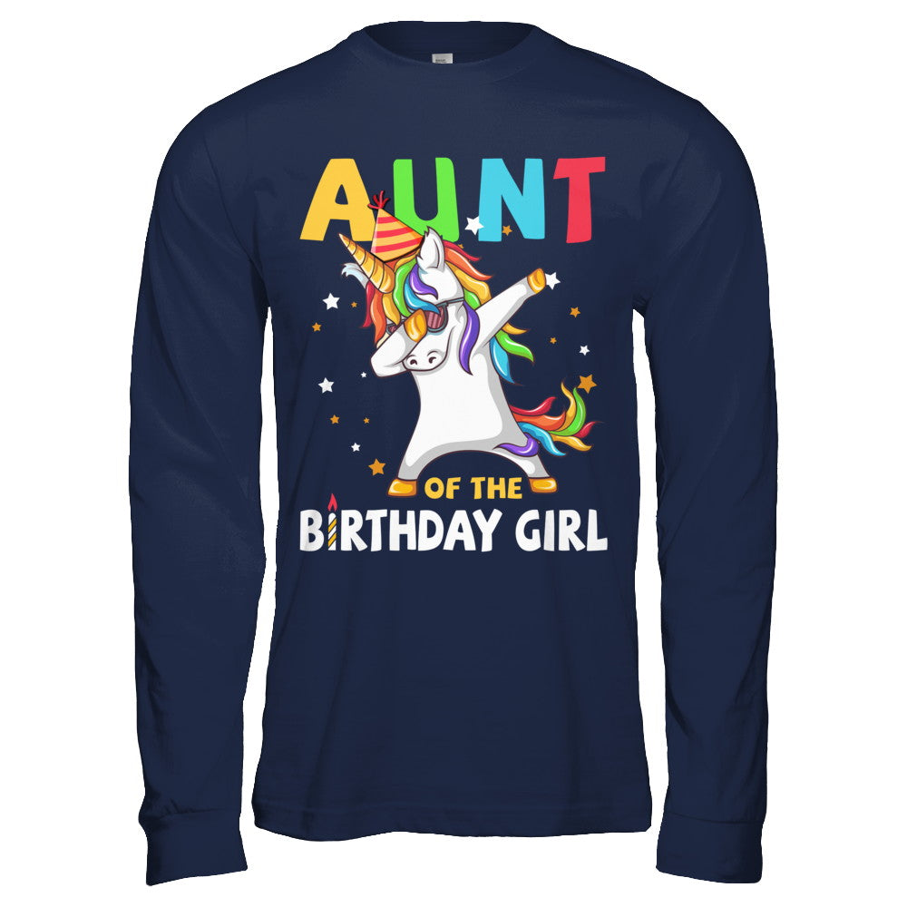 AUNT Of The Birthday Girl Dabbing Unicorn Party T-Shirt & Hoodie | Teecentury.com