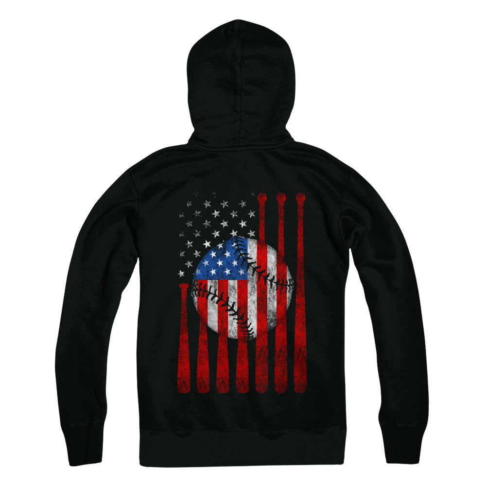 American Flag Vintage Baseball T-Shirt & Hoodie | Teecentury.com
