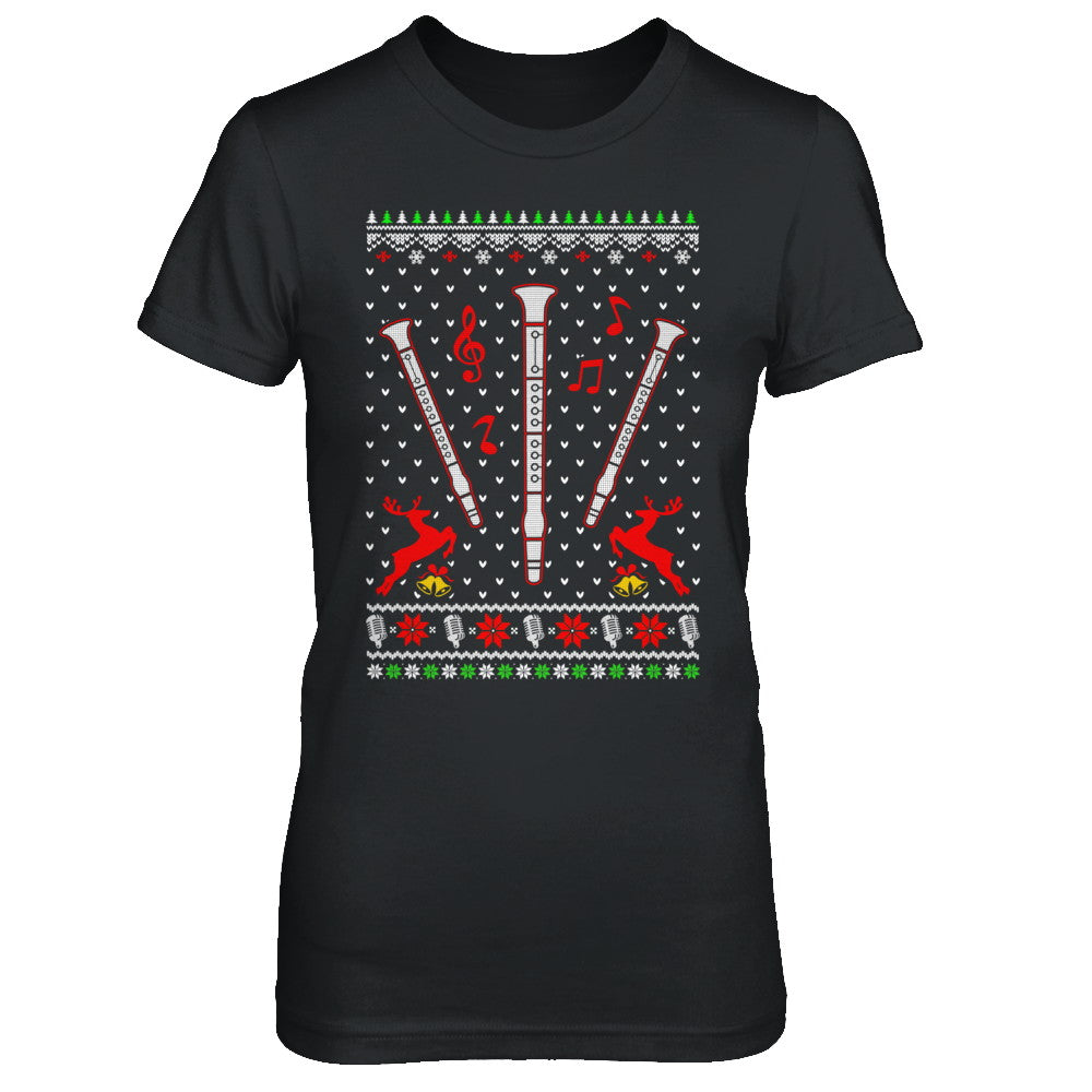 Santa Clarinet Ugly Christmas Sweater Gifts T-Shirt & Sweatshirt | Teecentury.com