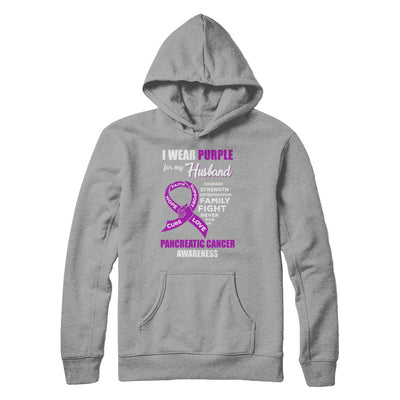 Pancreatic Cancer I Wear Purple For My Husband Wife T-Shirt & Hoodie | Teecentury.com